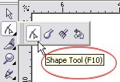 استفاده از کلید F10 برای فعال کردن گزینه Shape