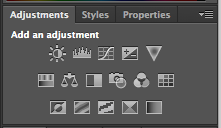 Screenshot of Adjustments palette